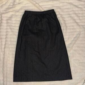 Vintage Peabody‎ House Gray Midi Wool Blend Skirt 7 Office Classic Dark Academia